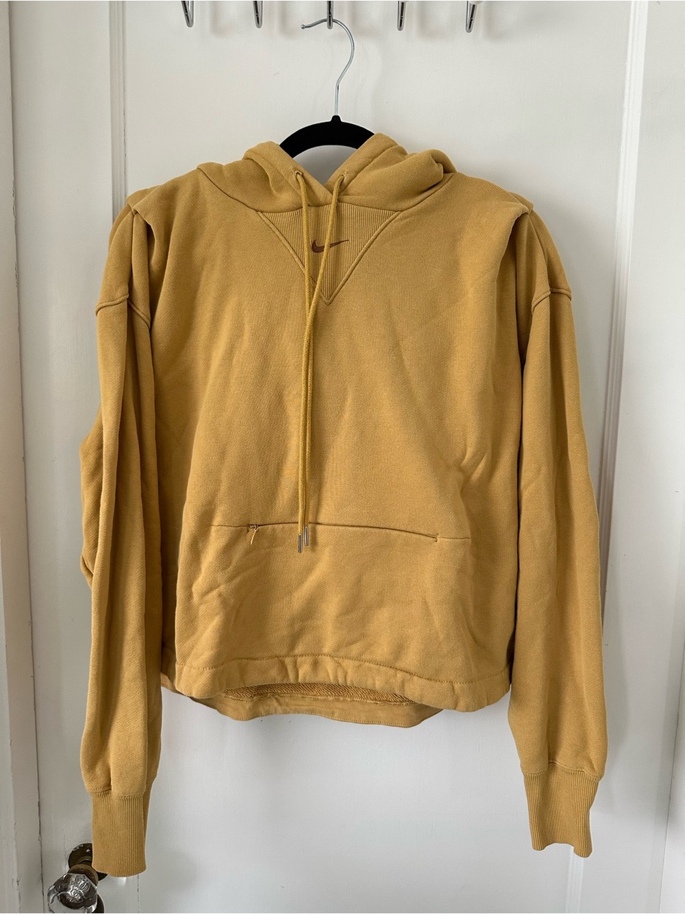 Women’s Nike Cropped Mustard Yellow Hoodie
